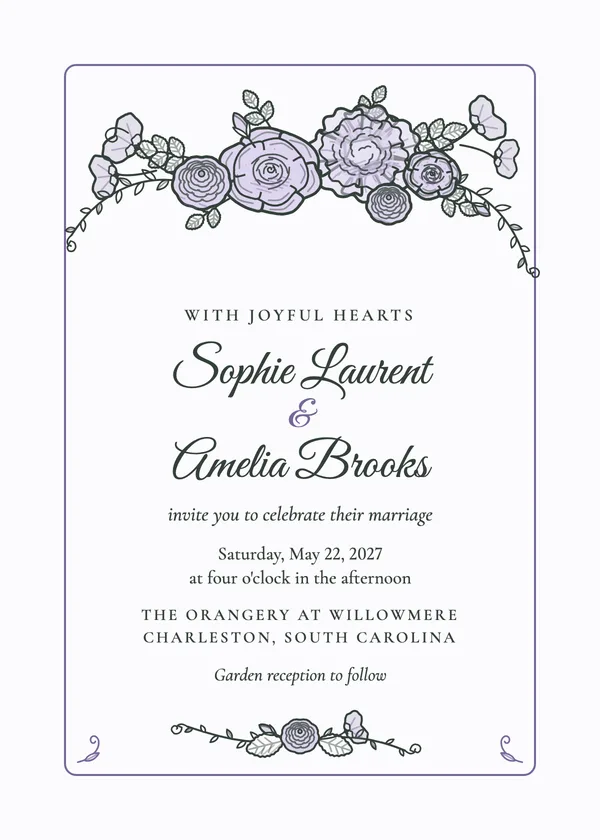 Garden Rose — Garden Rose & Peony wedding invitation