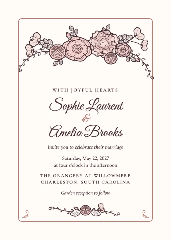 Garden Rose — floral & garden wedding invitation