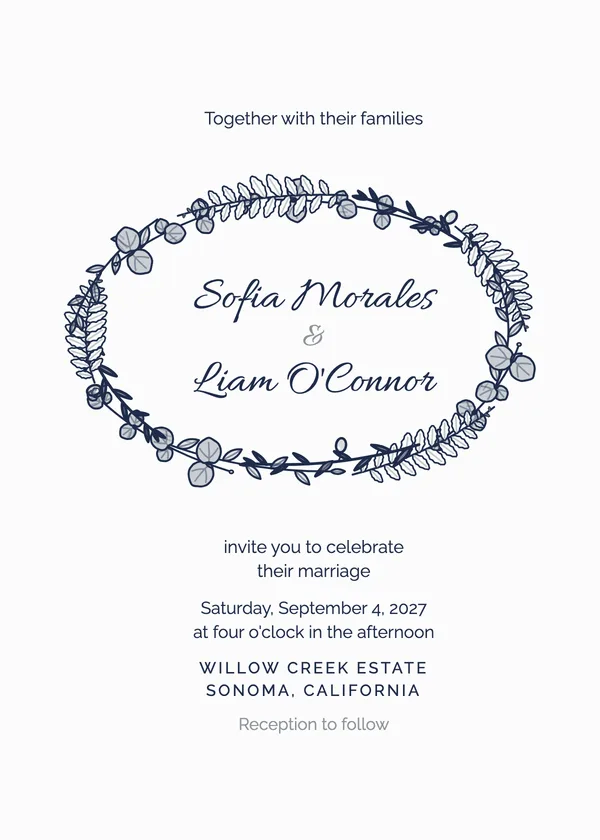 Greenery Wreath — Eucalyptus & Greenery wedding invitation