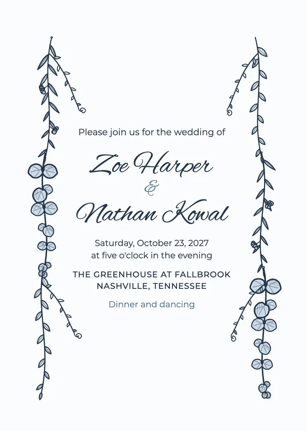 Trailing Greenery — Eucalyptus & Greenery wedding invitation