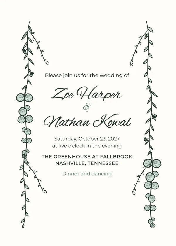 Trailing Greenery — Eucalyptus & Greenery wedding invitation