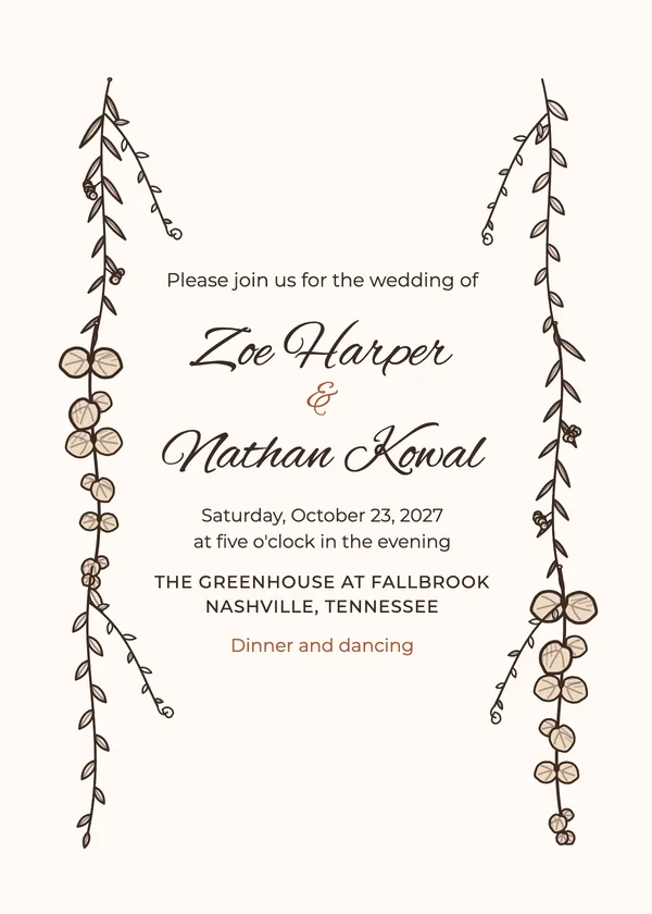 Trailing Greenery — Eucalyptus & Greenery wedding invitation