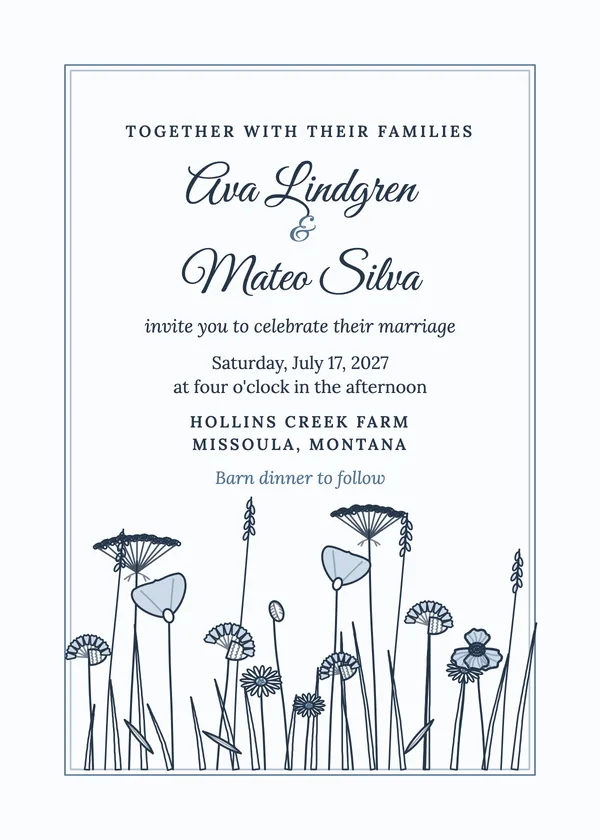 Wildflower Meadow — Wildflower wedding invitation