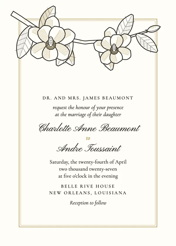 Magnolia — Magnolia wedding invitation