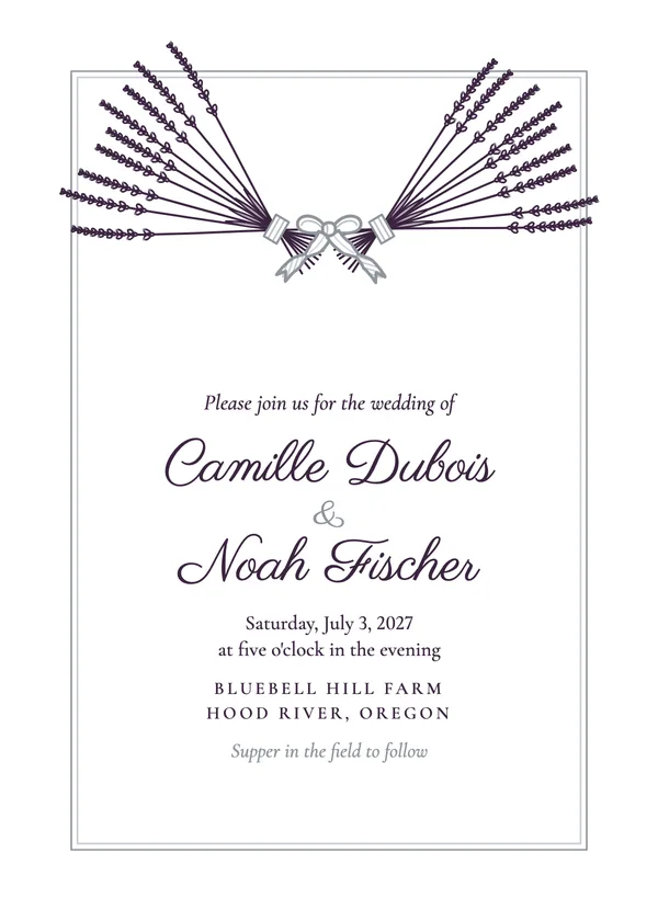 Lavender — Lavender wedding invitation