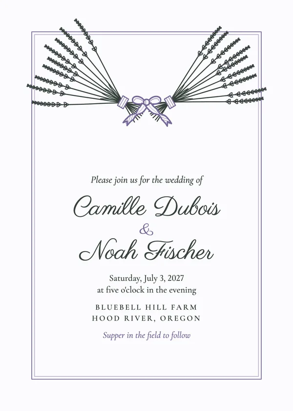Lavender — Lavender wedding invitation