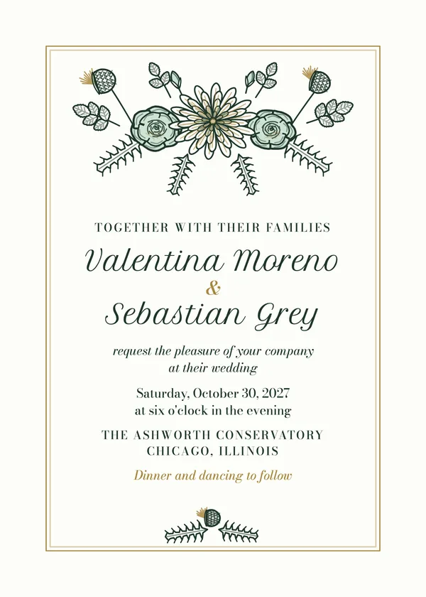 Moody Florals — Moody Florals wedding invitation