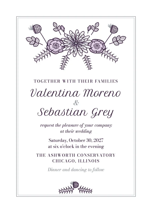 Moody Florals — Moody Florals wedding invitation