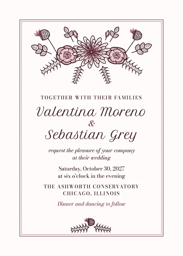 Moody Florals — Moody Florals wedding invitation