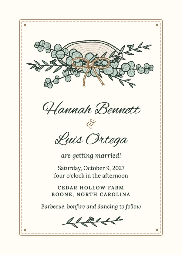 Eucalyptus & Twine — Eucalyptus & Twine wedding invitation