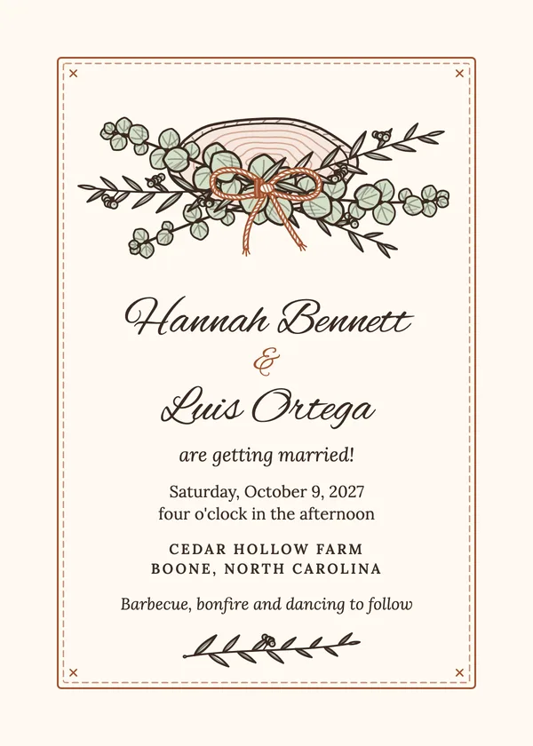 Eucalyptus & Twine — Eucalyptus & Twine wedding invitation