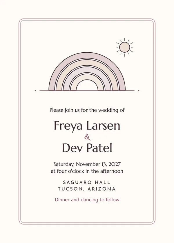 Boho Arches — Boho wedding invitation