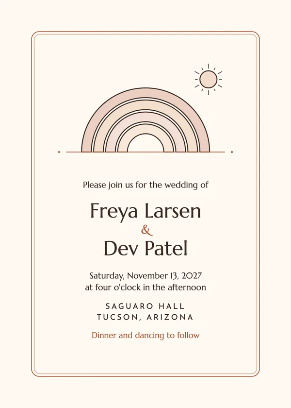 Boho Arches — Boho wedding invitation