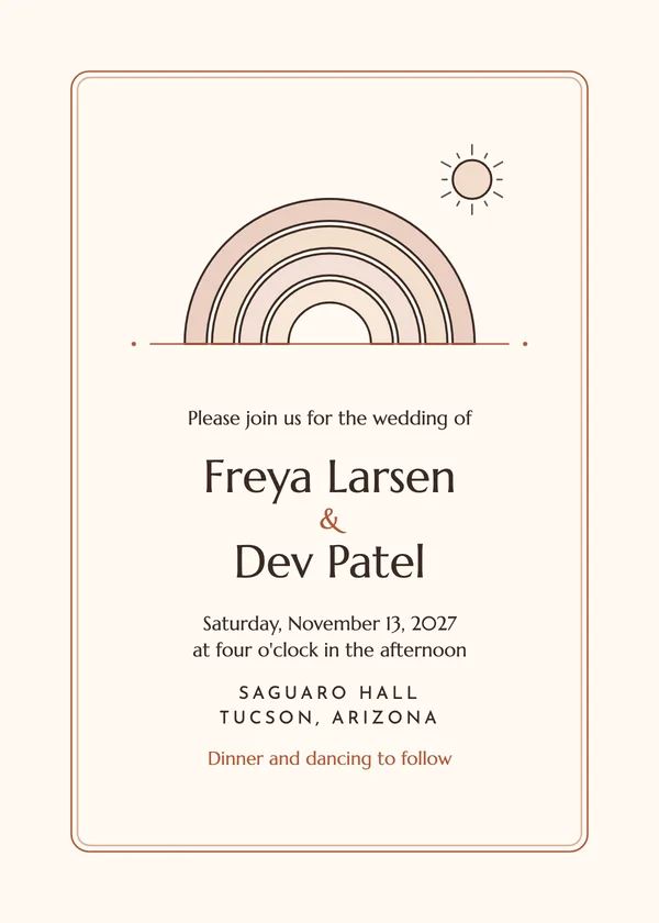 Boho Arches — Boho wedding invitation