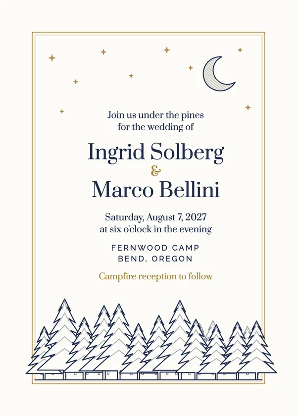 Forest Moon — Mountain & Forest wedding invitation