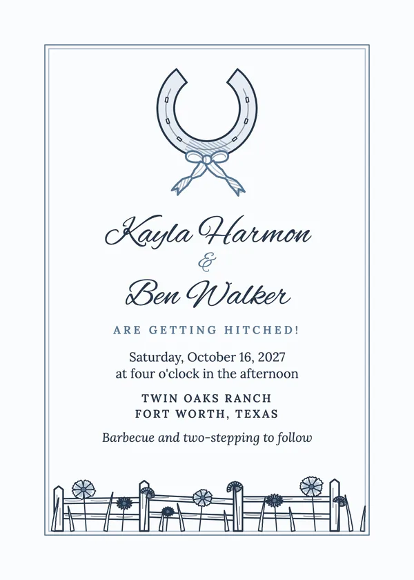Ranch Western — Ranch & Western wedding invitation