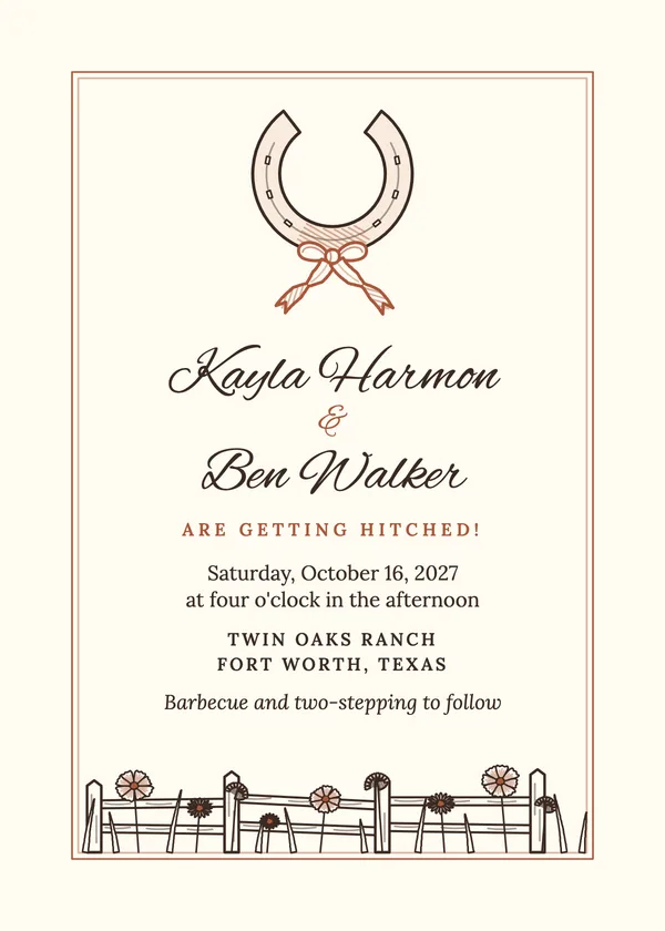 Ranch Western — Ranch & Western wedding invitation