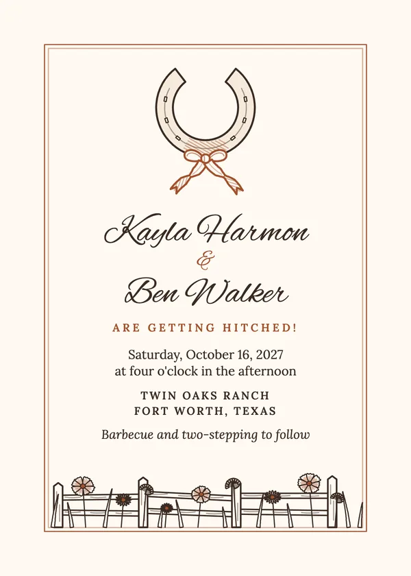 Ranch Western — Ranch & Western wedding invitation