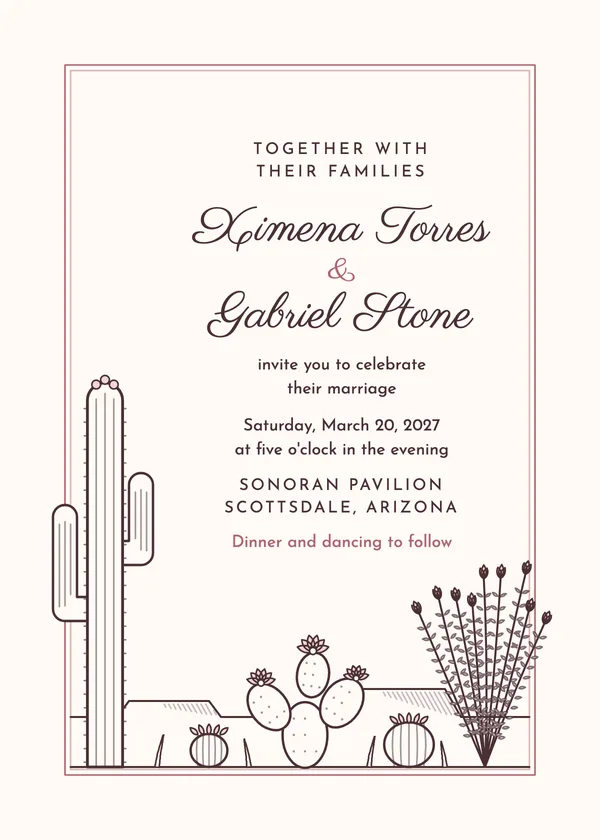 Desert Bloom — Desert wedding invitation