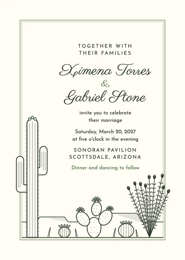 Desert Bloom — Desert wedding invitation