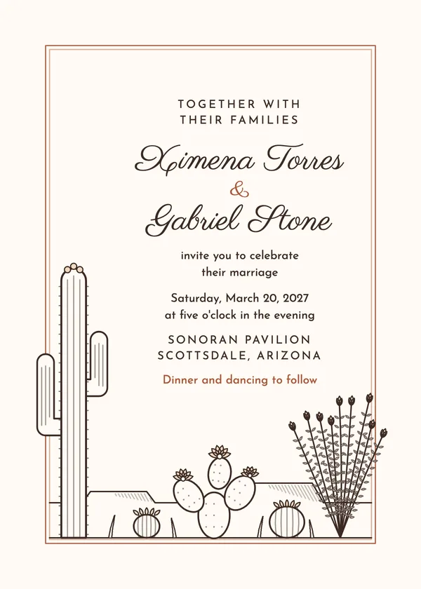 Desert Bloom — Desert wedding invitation