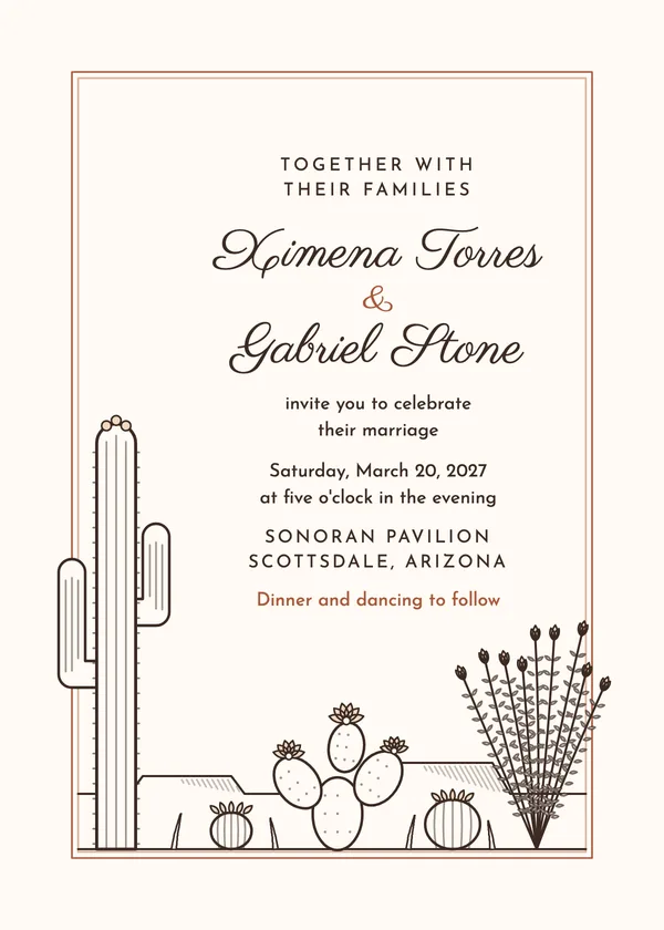 Desert Bloom — Desert wedding invitation