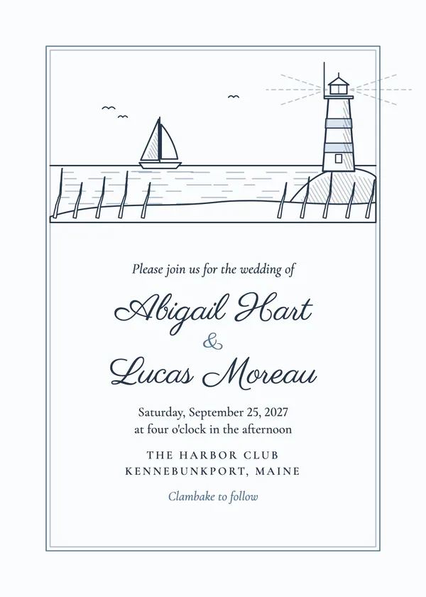 Sailboat Shore — Beach & Coastal wedding invitation