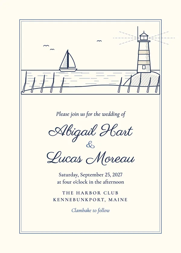 Sailboat Shore — Beach & Coastal wedding invitation