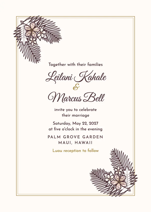 Tropical Leaves — Tropical wedding invitation