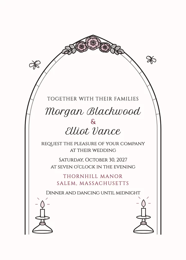 Gothic Romance — Gothic Romance wedding invitation