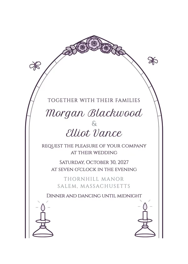 Gothic Romance — Gothic Romance wedding invitation