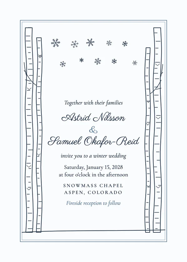 Winter Wonderland — Winter & New Year's Eve wedding invitation