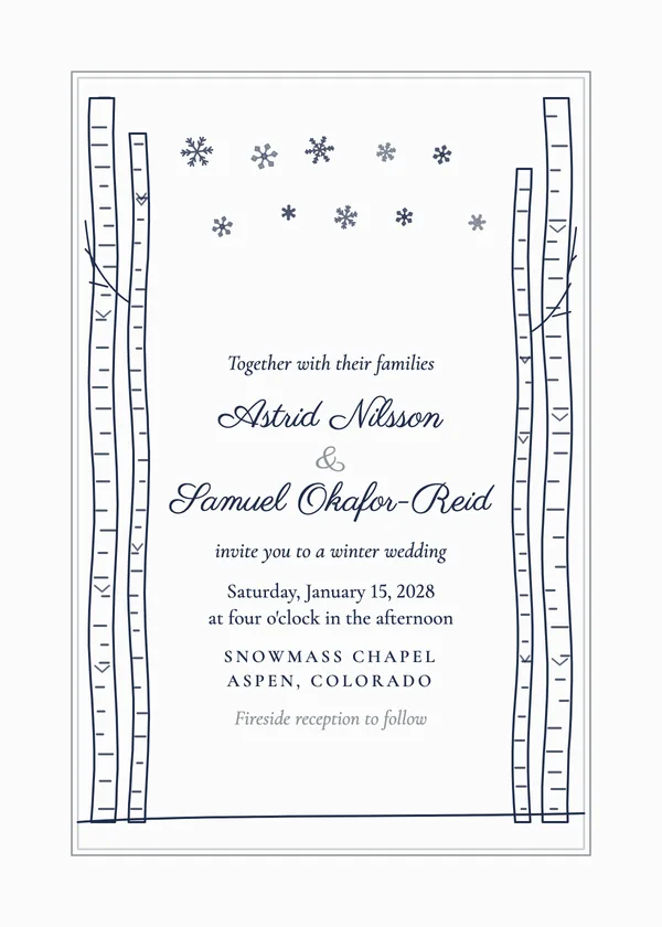 Winter Wonderland — Winter & New Year's Eve wedding invitation