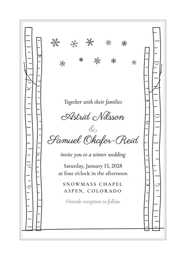 Winter Wonderland — Winter & New Year's Eve wedding invitation