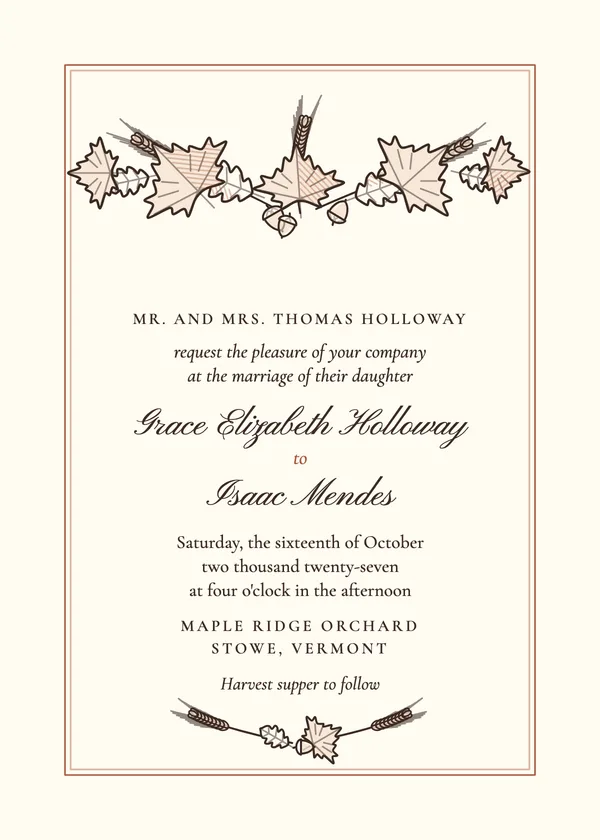 Autumn Leaves — Fall wedding invitation