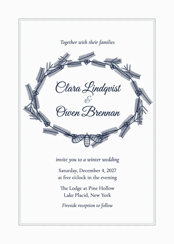 Winter Evergreen — Winter wedding invitation