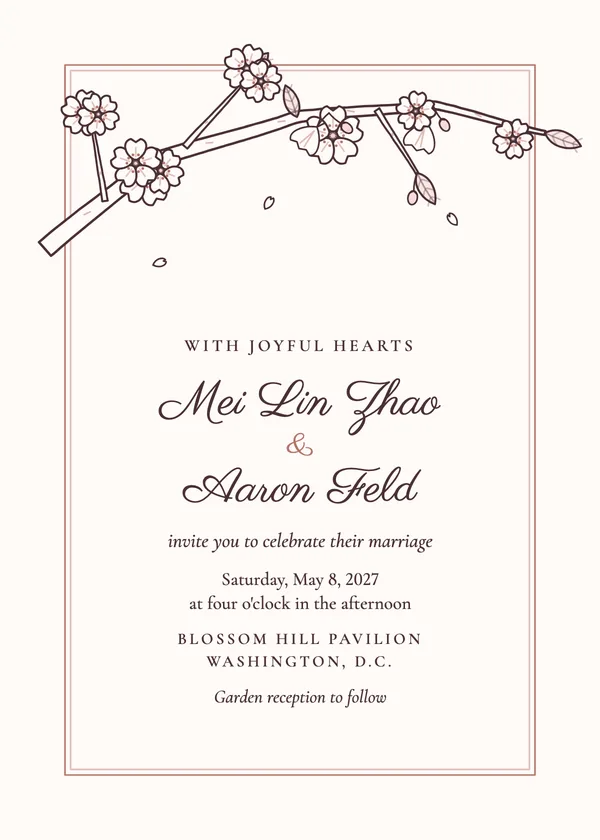 Spring Blossom — Spring wedding invitation