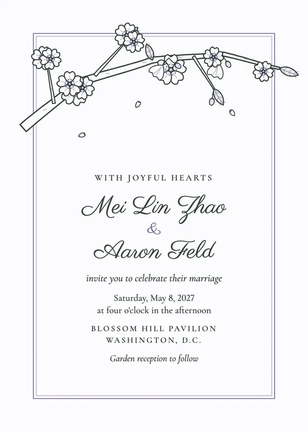 Spring Blossom — Spring wedding invitation