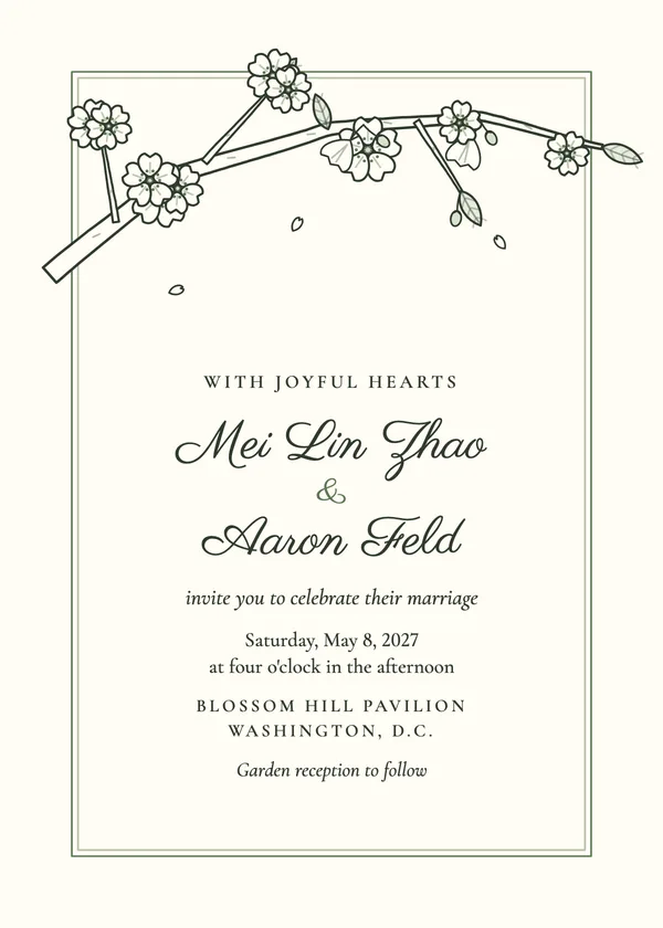 Spring Blossom — Spring wedding invitation
