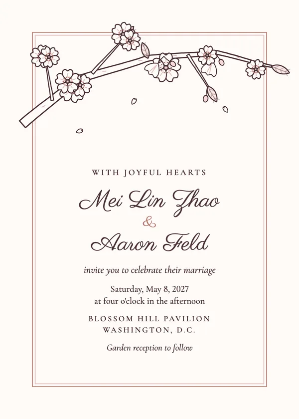 Spring Blossom — Spring wedding invitation