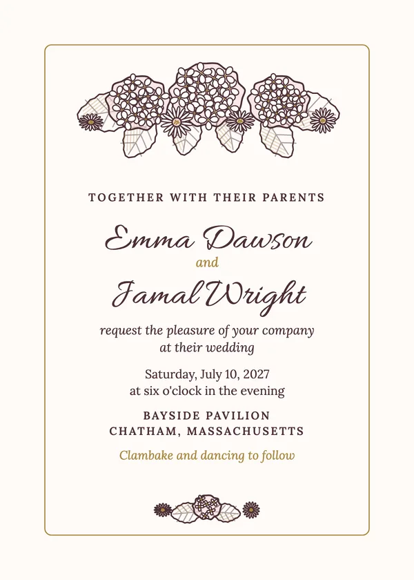 Summer Hydrangea — Summer wedding invitation