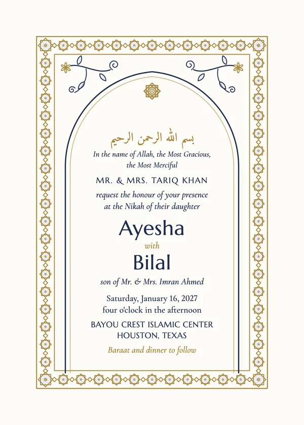 Nikah Geometric — Muslim wedding invitation