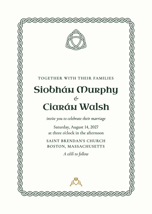 Celtic Knot — Celtic wedding invitation