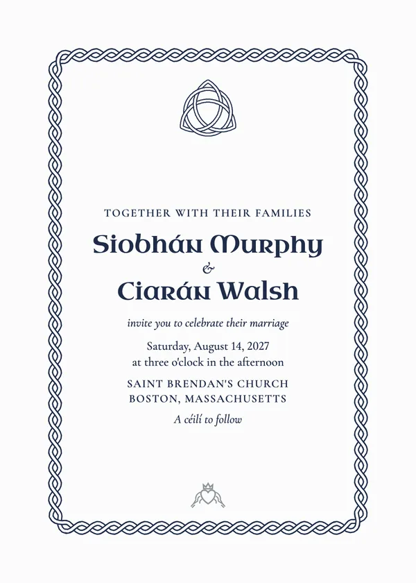 Celtic Knot — Celtic wedding invitation