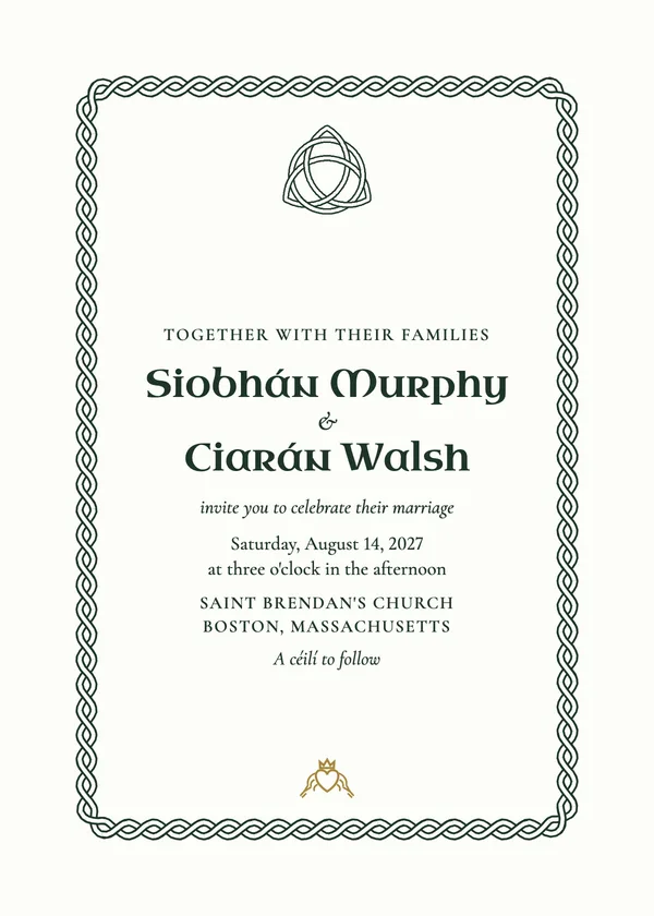 Celtic Knot — cultures & faiths wedding invitation