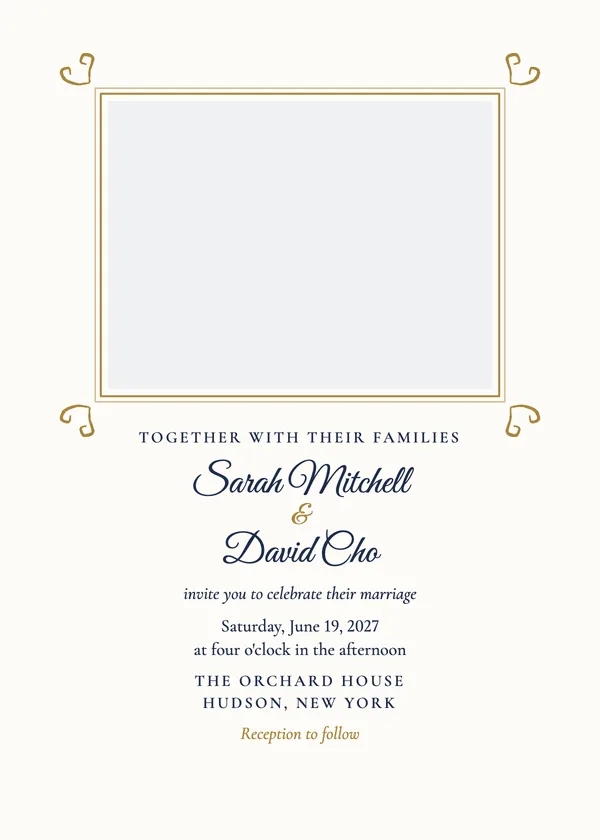 Photo Classic — Photo wedding invitation with a photo window