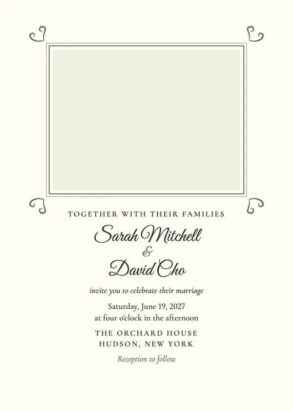 Photo Classic — Photo wedding invitation with a photo window