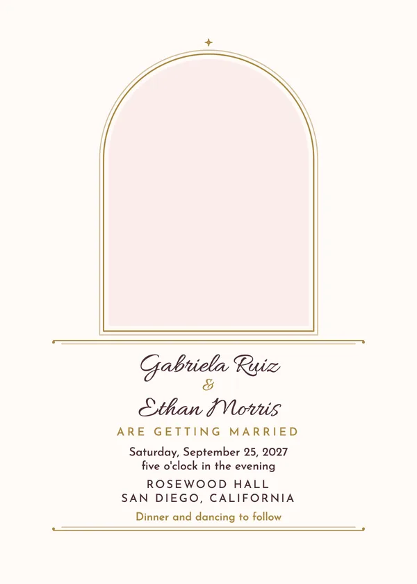 Photo Portrait — Photo wedding invitation with a photo window
