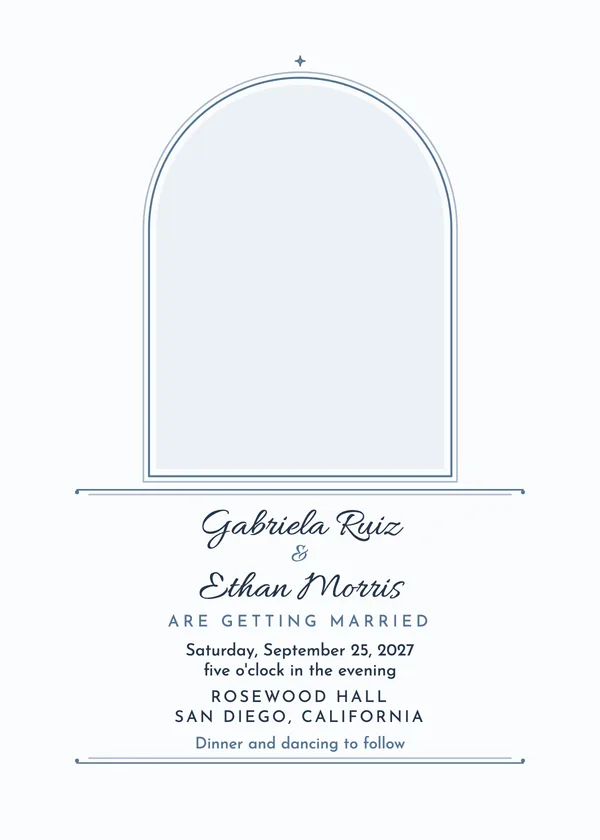 Photo Portrait — Photo wedding invitation with a photo window