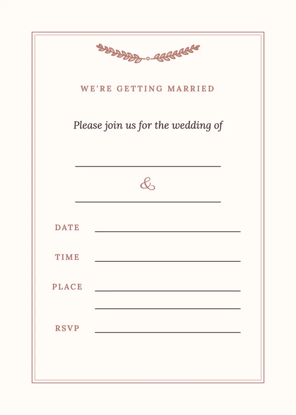 Fill-in — Fill-in wedding invitation